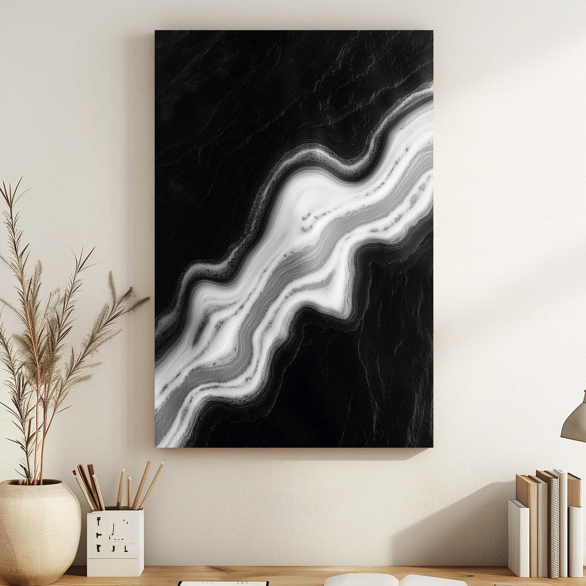 Flowing Contrast #1504 Canvas Wall Art & Metal Prints