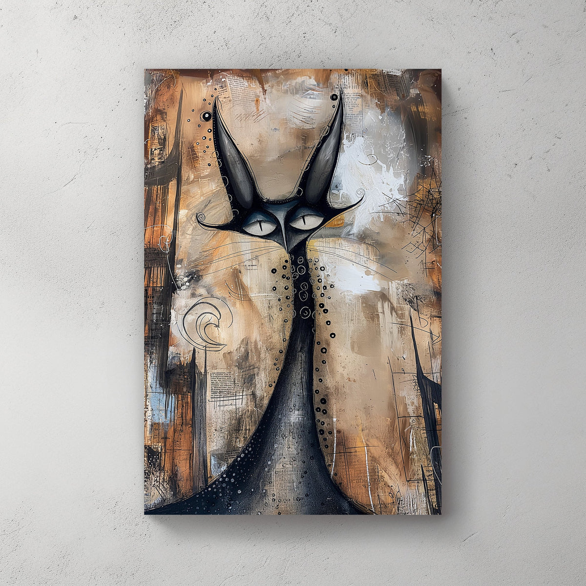 Surreal cat modern wall art decor