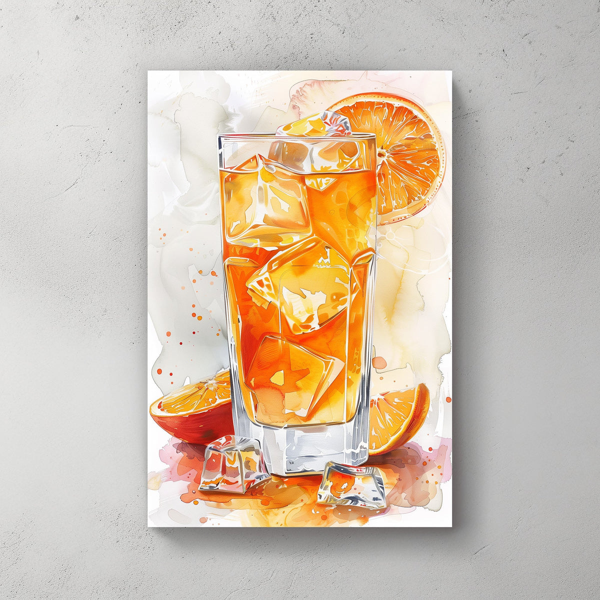 Orange slice drink wall art decor