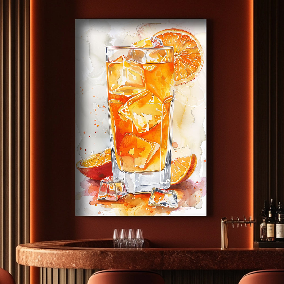 Orange slice drink wall art decor