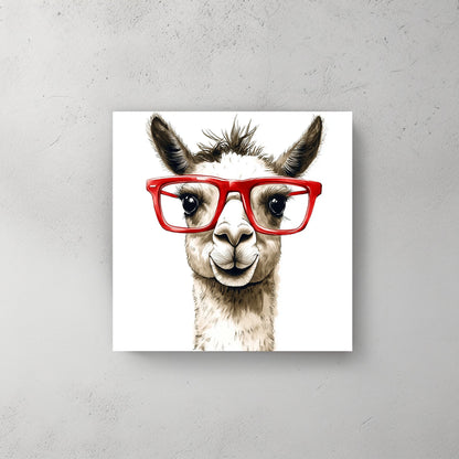 Smarty Llama #1545 Canvas Wall Art & Metal Prints