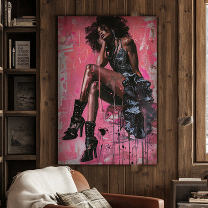 Pink Diva #1546 Canvas Wall Art & Metal Prints