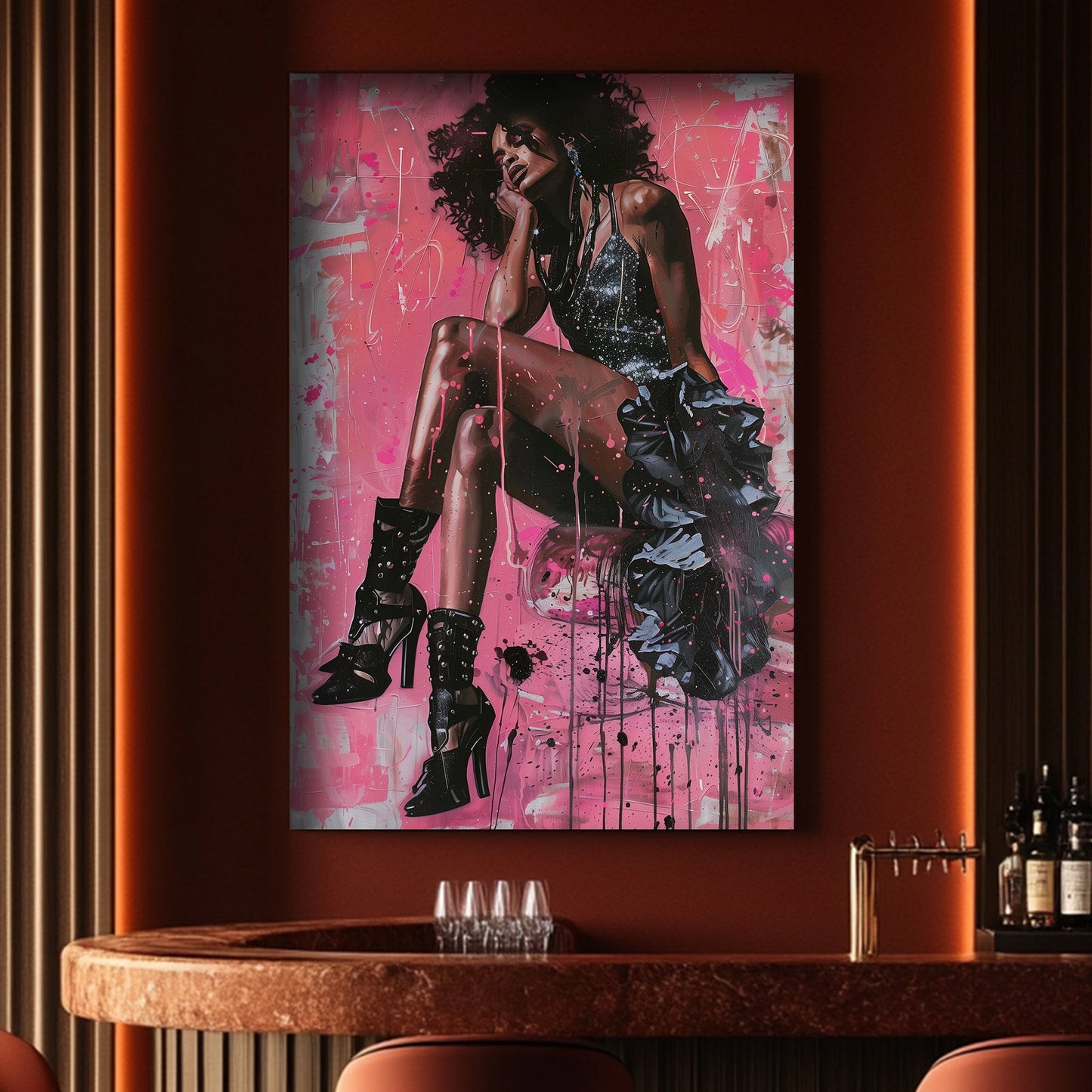 Pink Diva #1546 Canvas Wall Art & Metal Prints