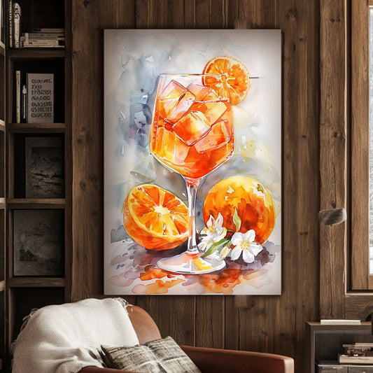 Cocktail with oranges wall art print