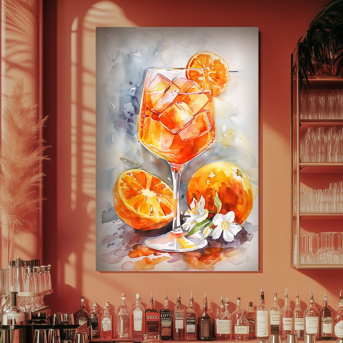 Cocktail with oranges wall art print