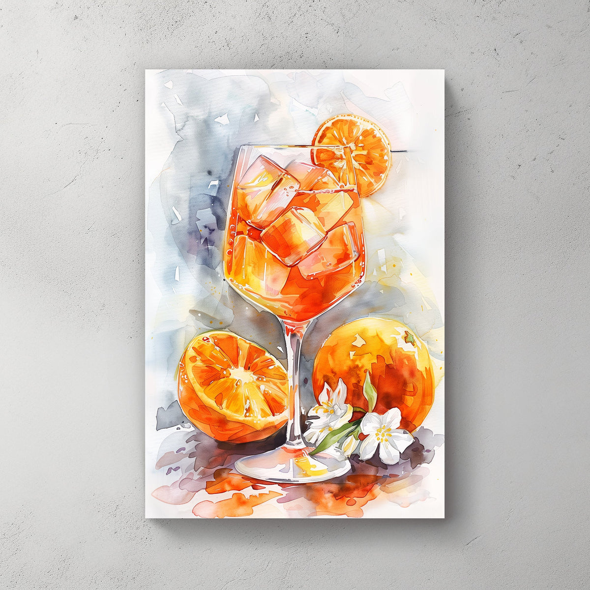 Cocktail with oranges wall art print