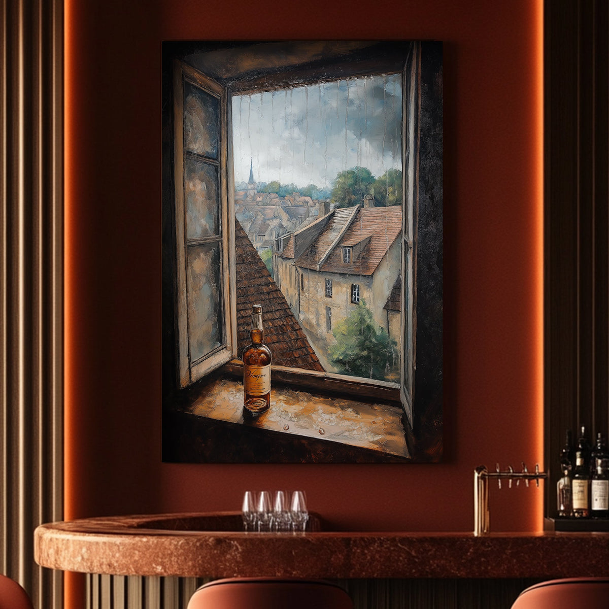 Window whiskey scene wall art decor
