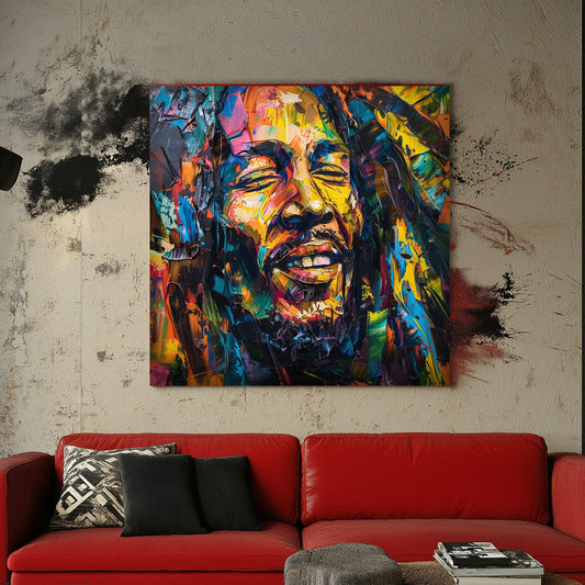 Bob Marley graffiti portrait wall art print