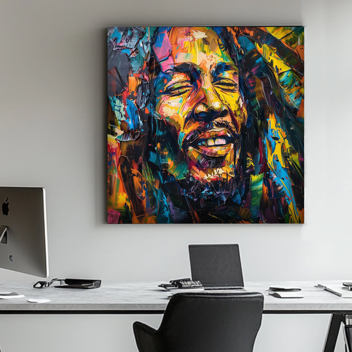 Bob Marley graffiti portrait wall art print