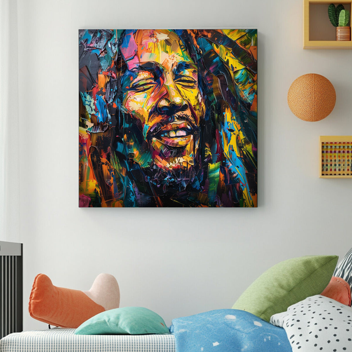 Bob Marley graffiti portrait wall art print
