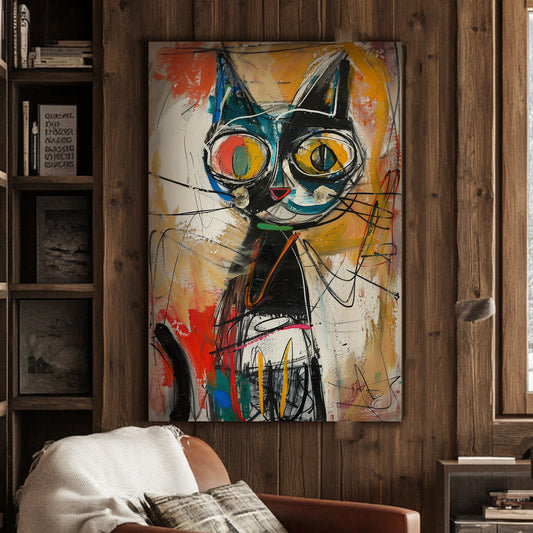 Abstract kitty wall art print