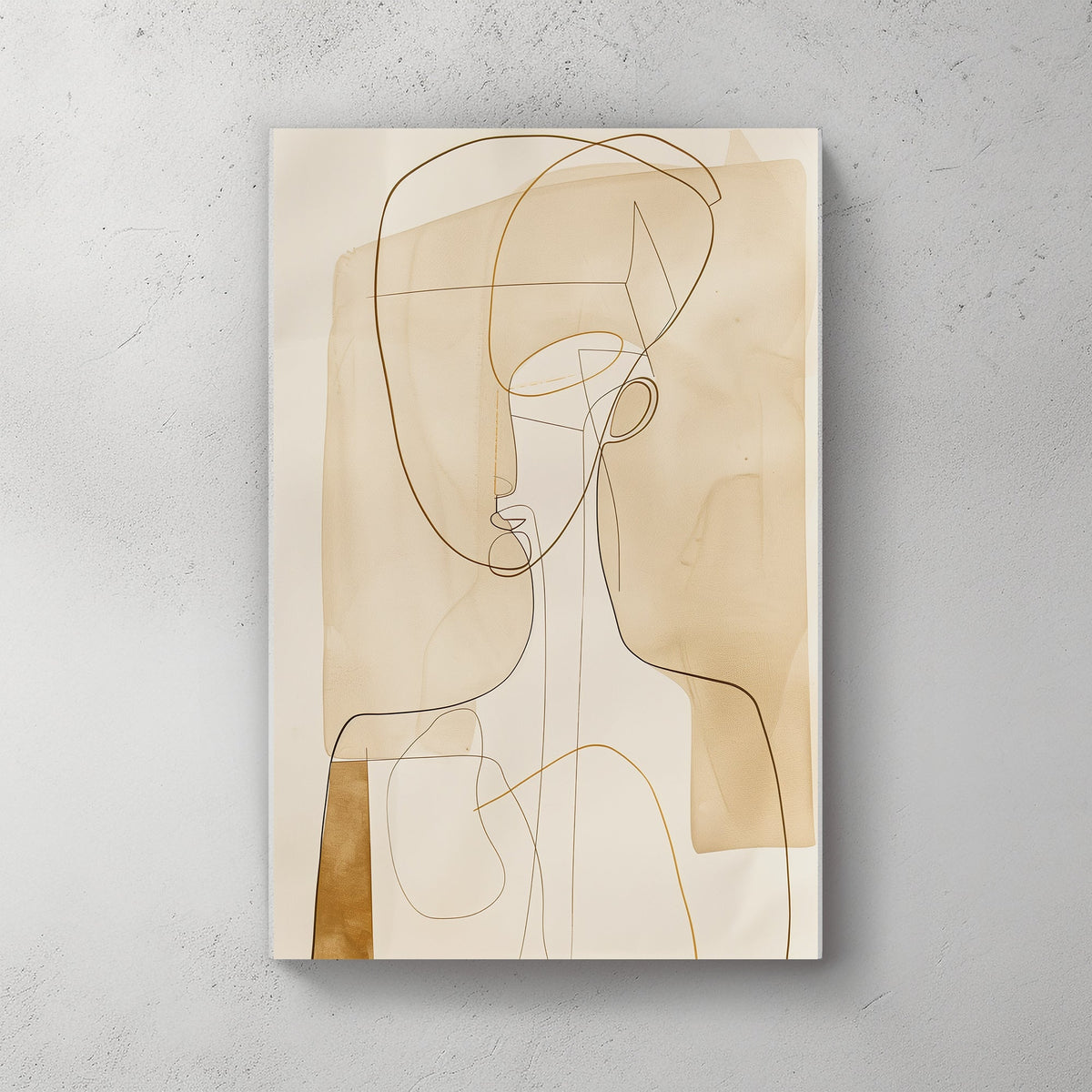 Minimalist beige elegant figure wall art decor