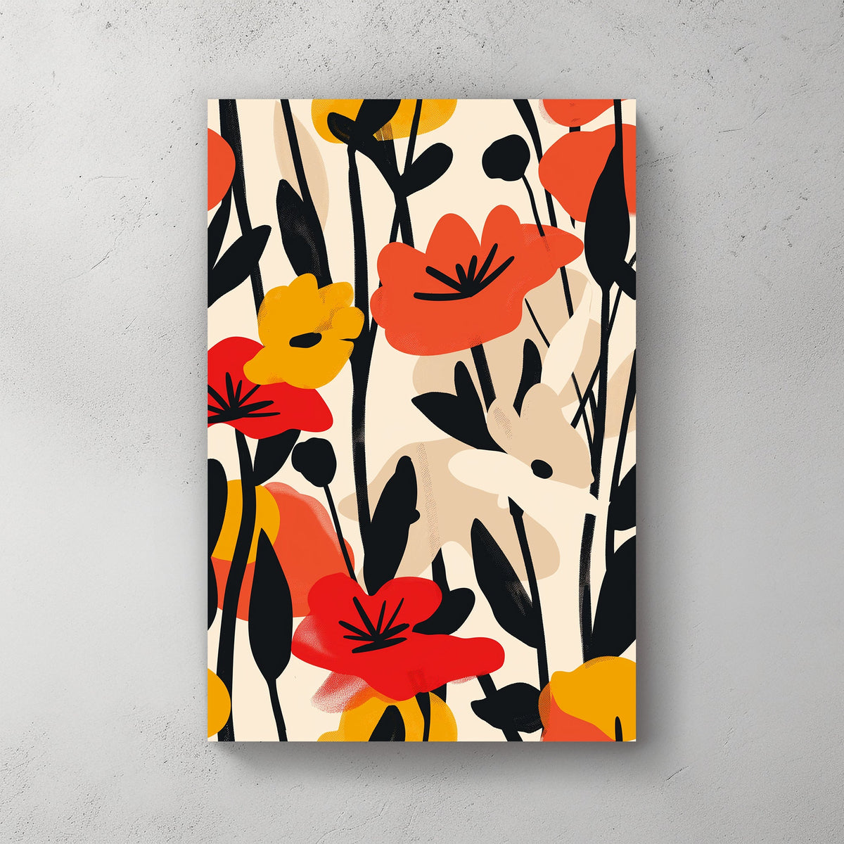 Colorful floral wall art print