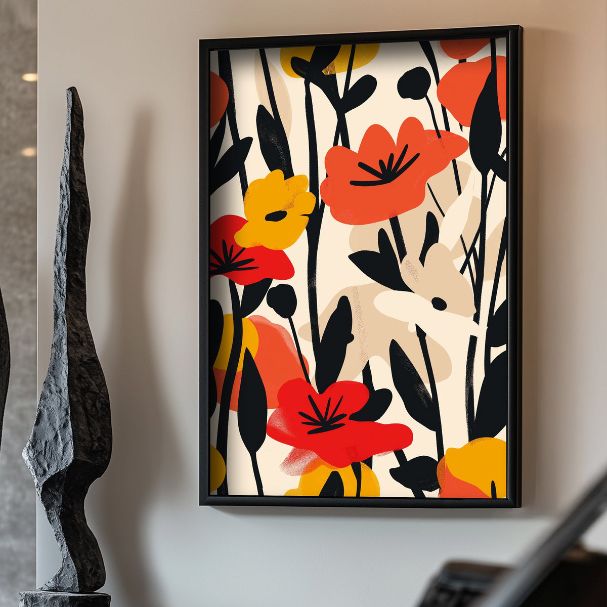 Colorful floral wall art print