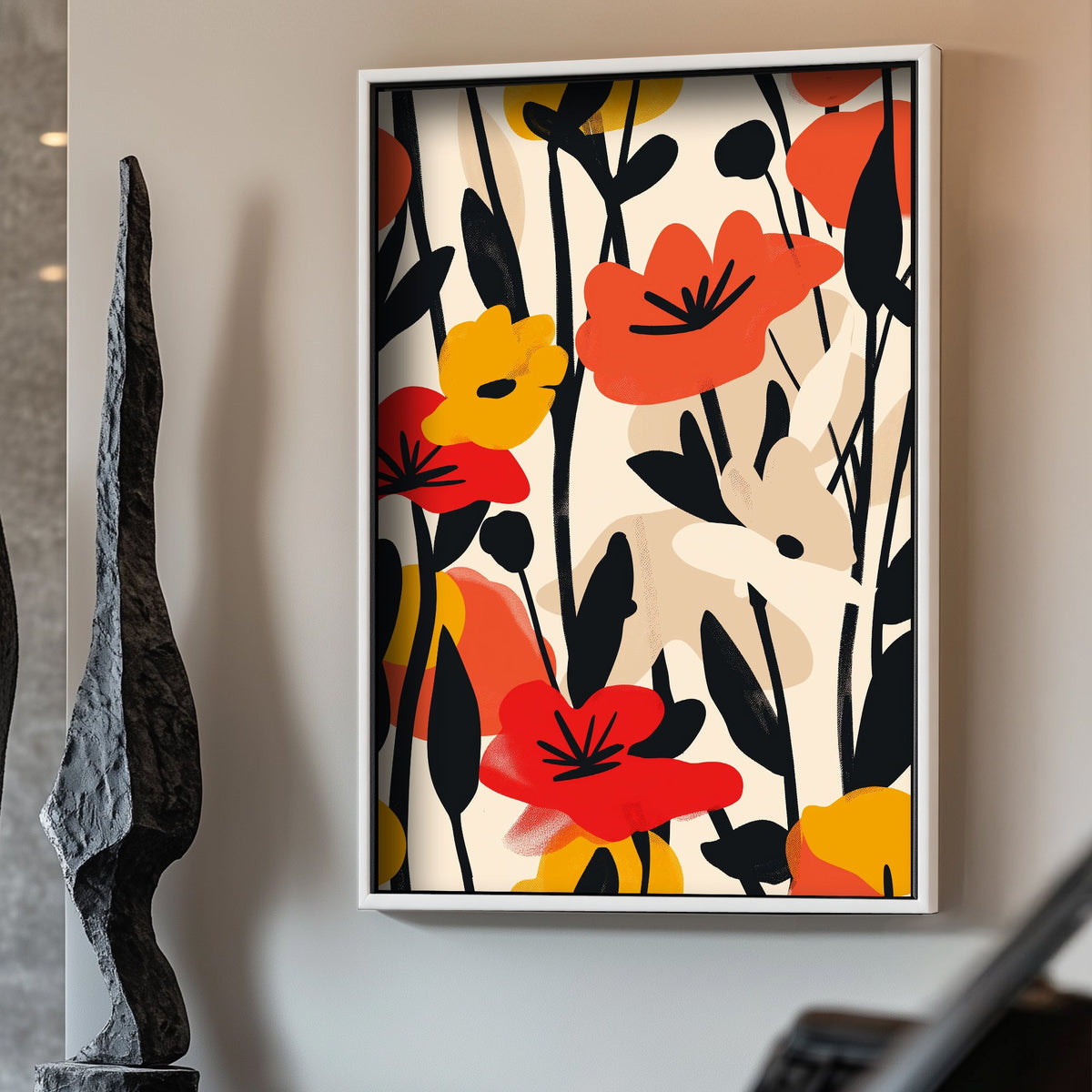 Colorful floral wall art print