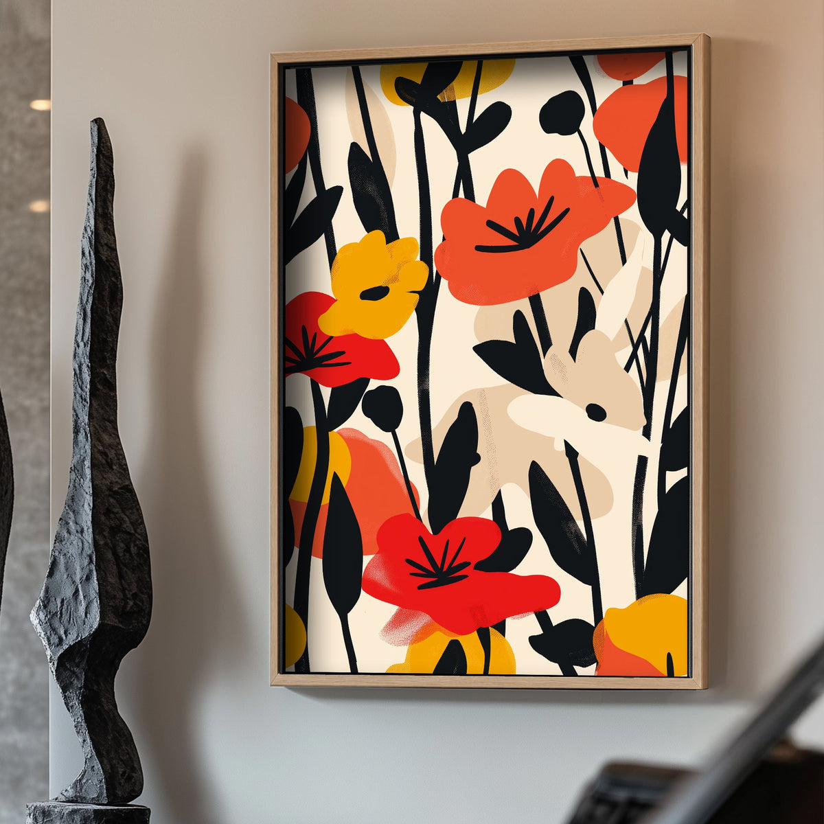 Colorful floral wall art print