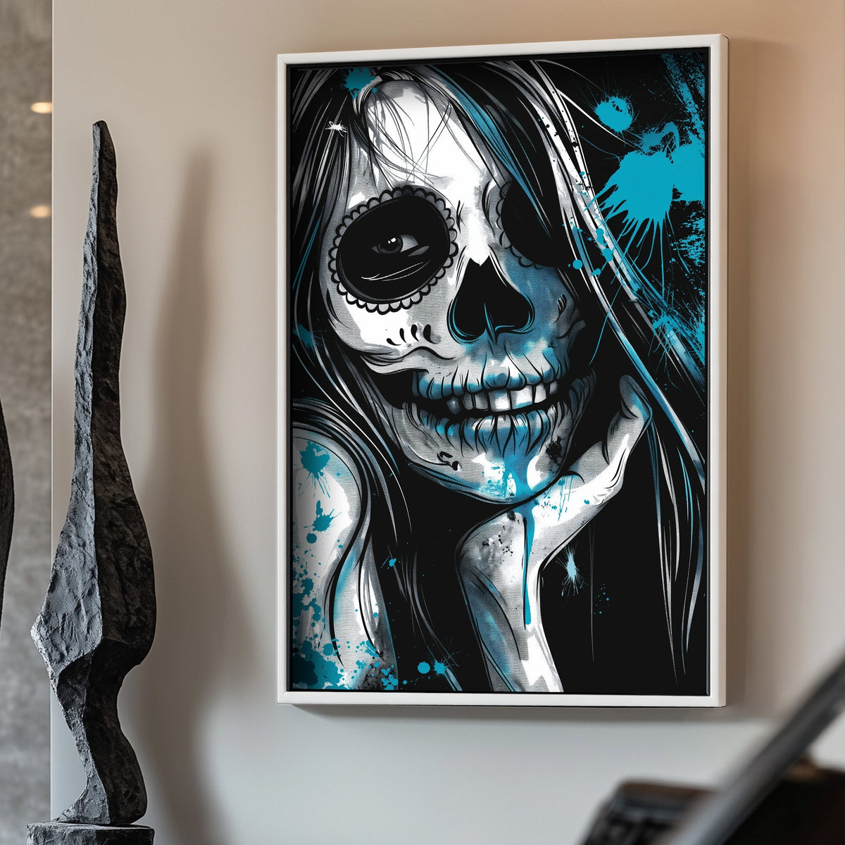 Gothic skull wall art print