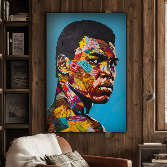 Muhammad Ali collage portrait wall art print