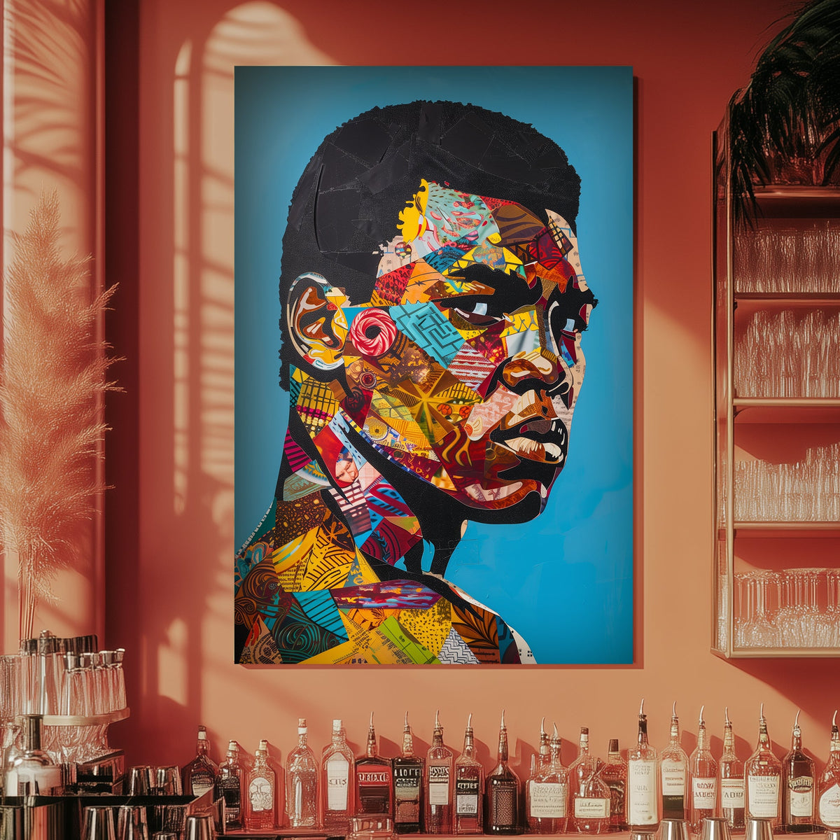 Muhammad Ali collage portrait wall art print