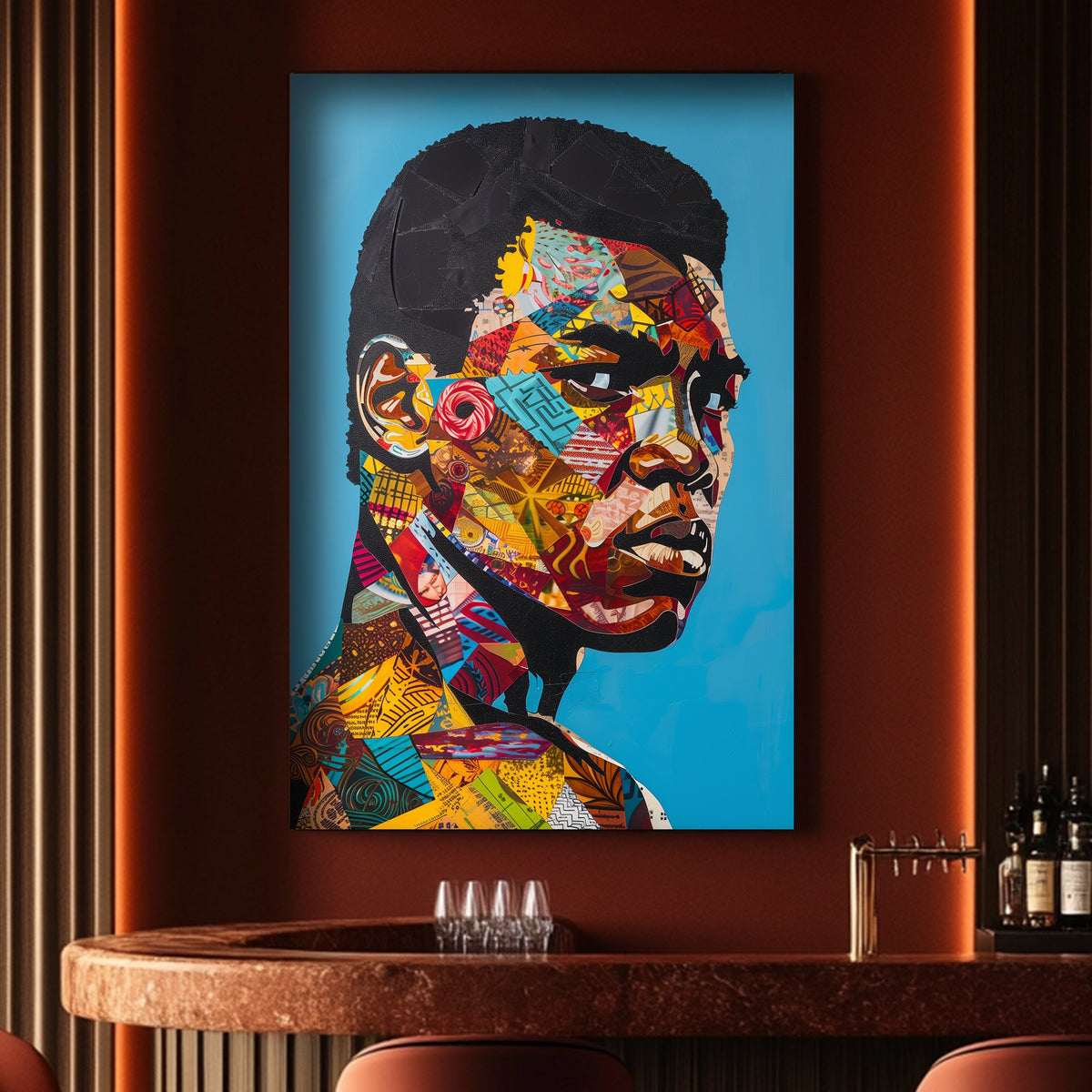 Muhammad Ali collage portrait wall art print
