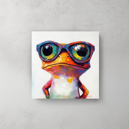 Cool Frog With Shades #1565 Canvas Wall Art & Metal Prints