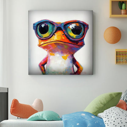 Cool Frog With Shades #1565 Canvas Wall Art & Metal Prints