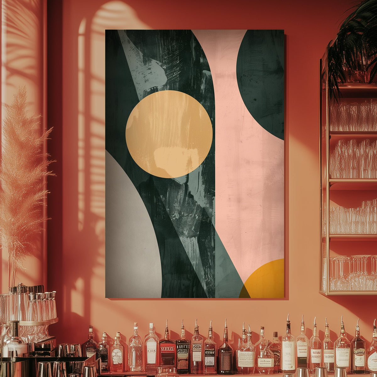 Modern geometric curves wall art decor