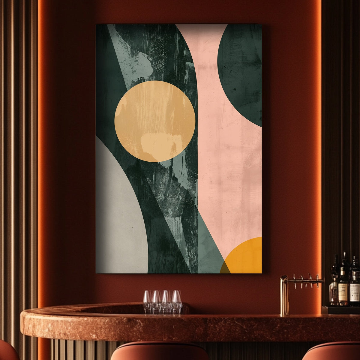Modern geometric curves wall art decor