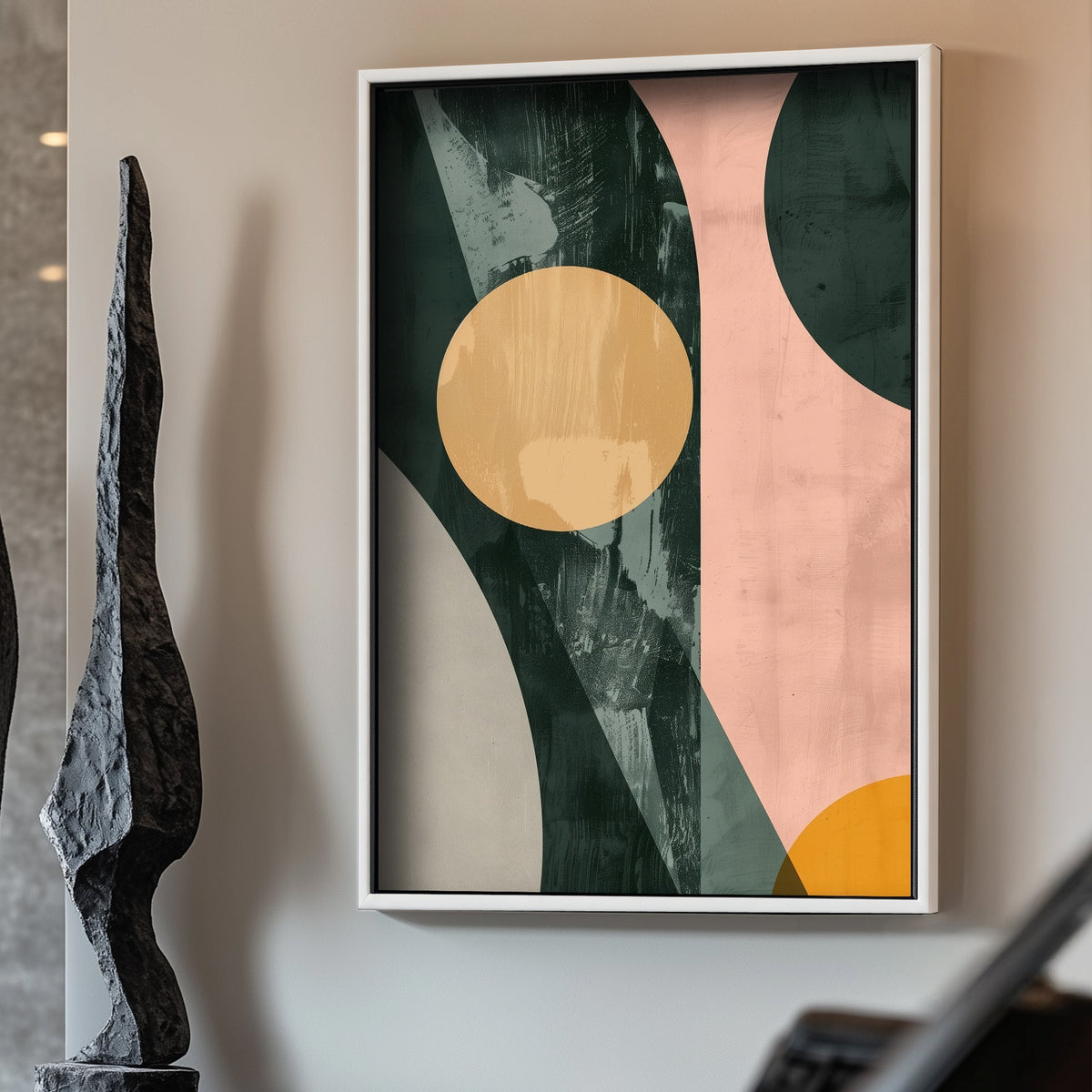 Modern geometric curves wall art decor