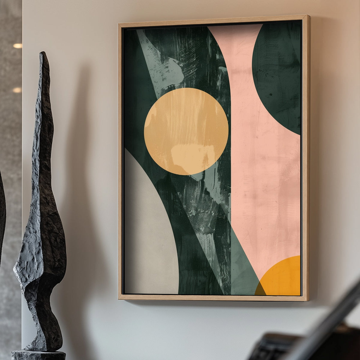 Modern geometric curves wall art decor