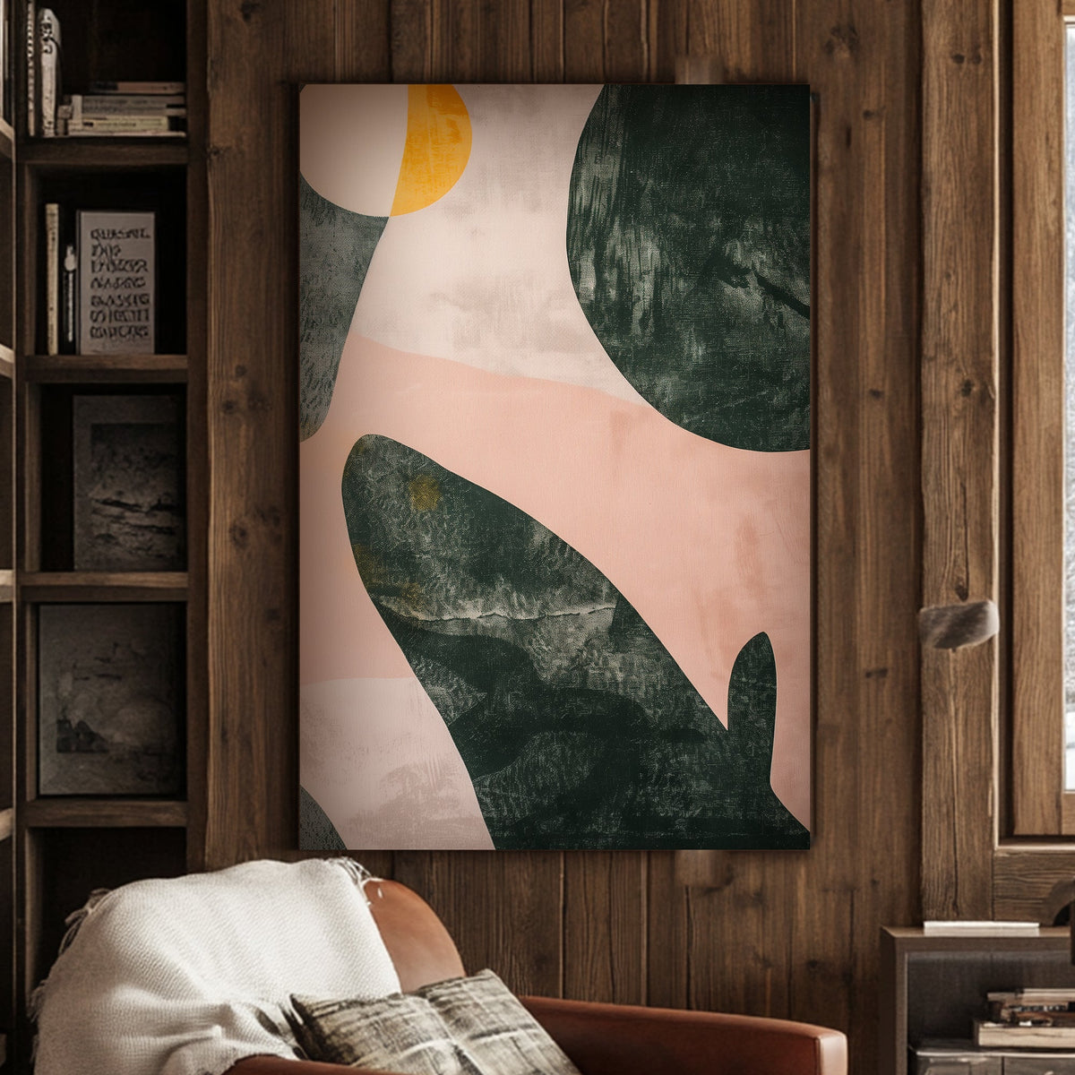 Abstract Whale silhouette wall art print