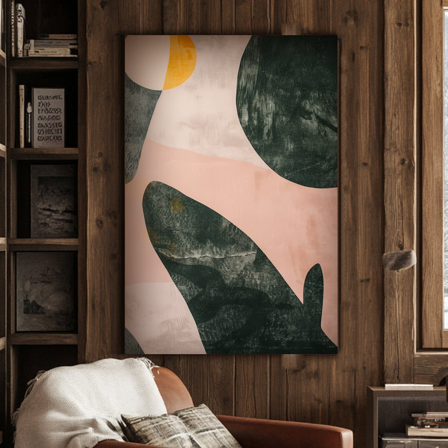 Abstract Whale silhouette wall art print