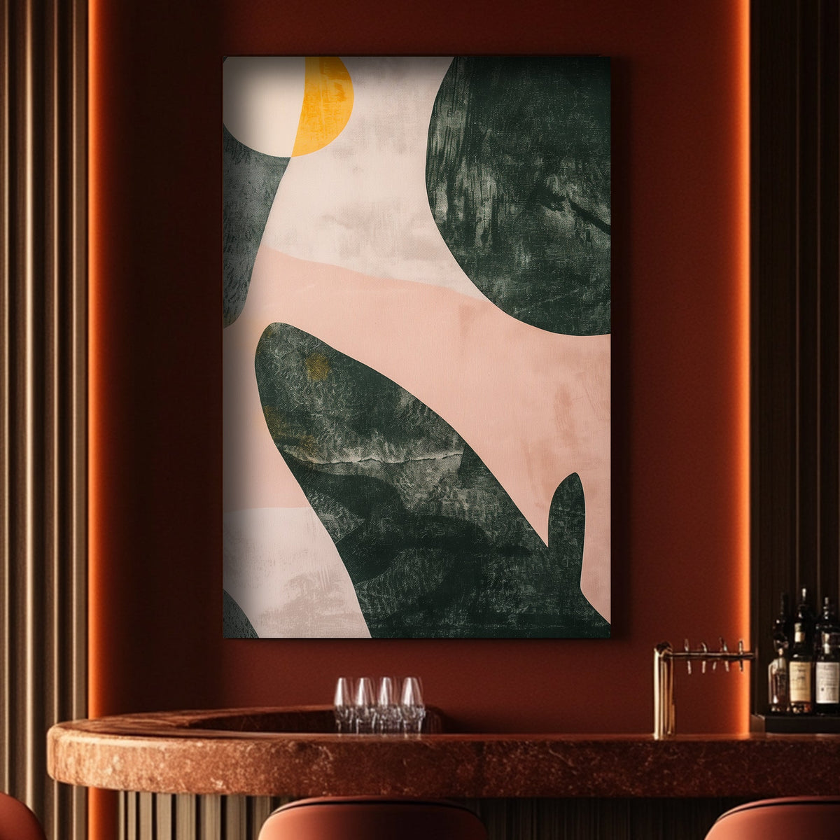 Abstract Whale silhouette wall art print