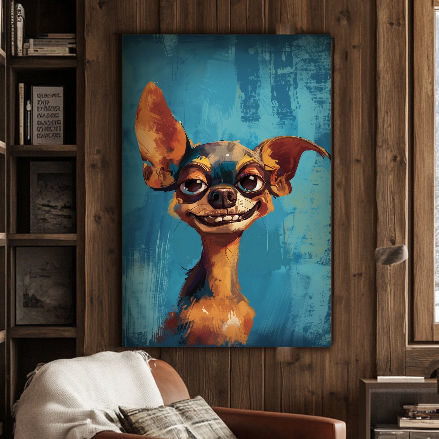 Goofy Chihuahua #1568 Canvas Wall Art & Metal Prints