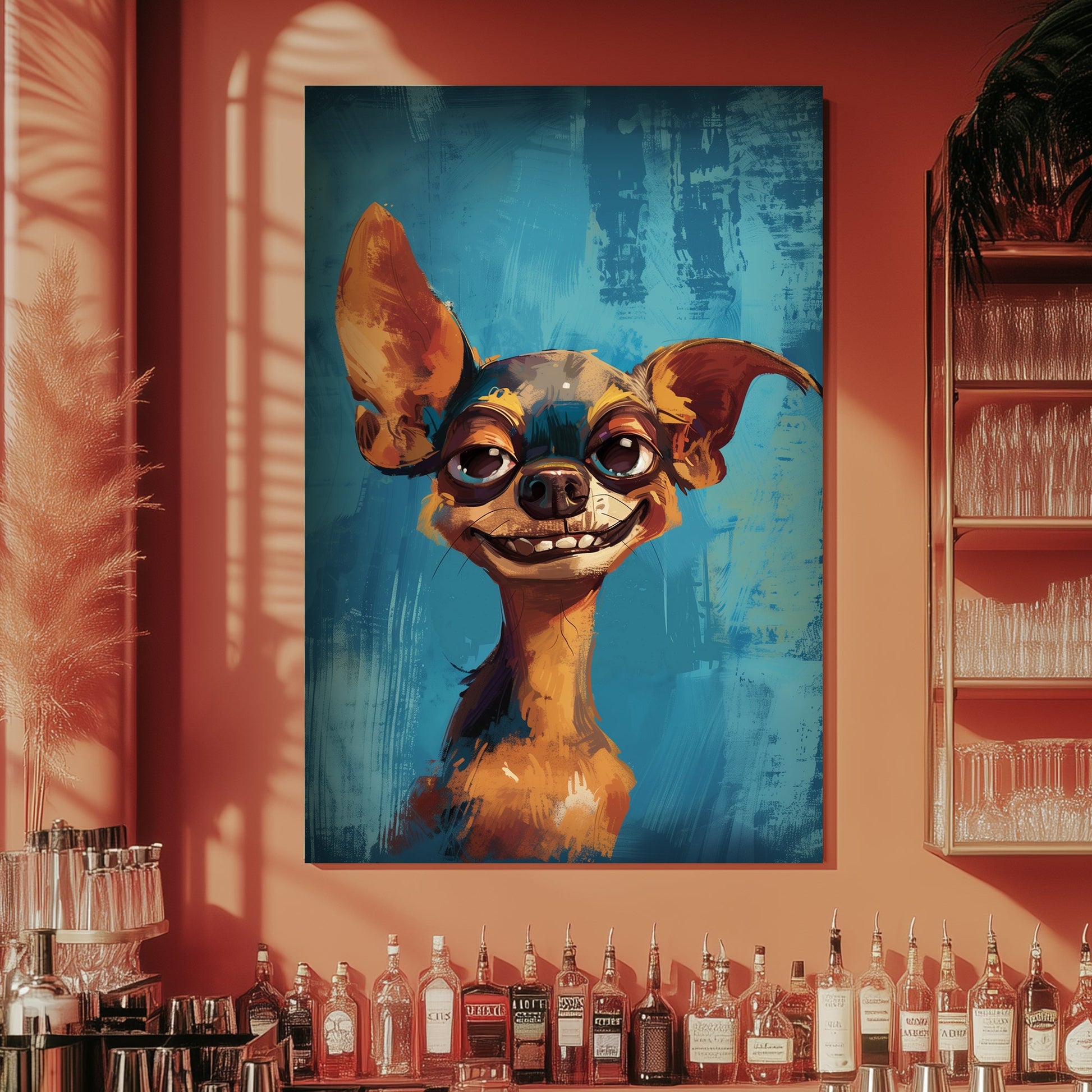 Goofy Chihuahua #1568 Canvas Wall Art & Metal Prints