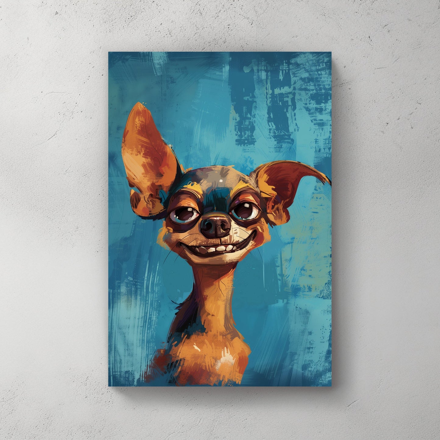 Goofy Chihuahua #1568 Canvas Wall Art & Metal Prints