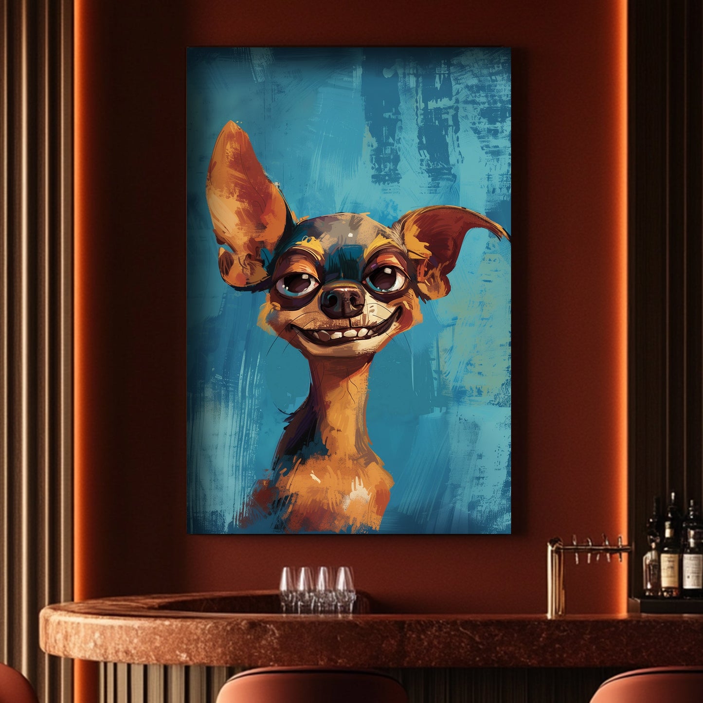 Goofy Chihuahua #1568 Canvas Wall Art & Metal Prints