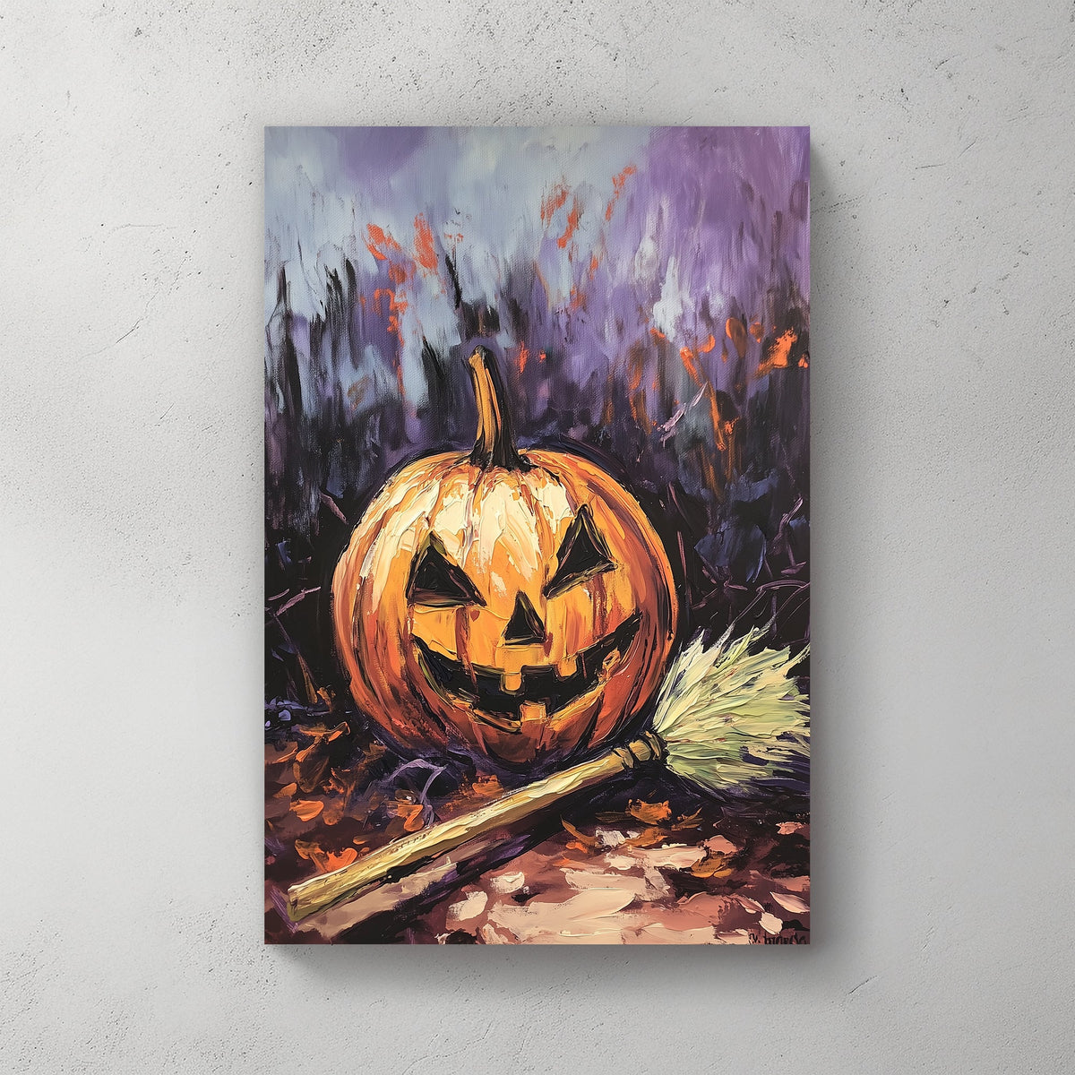 Spooky halloween pumpkin wall art print