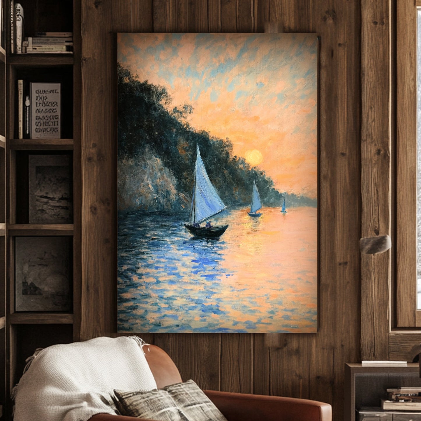 Sailboats in the Golden Hour #1575 Canvas Wall Art & Metal Prints