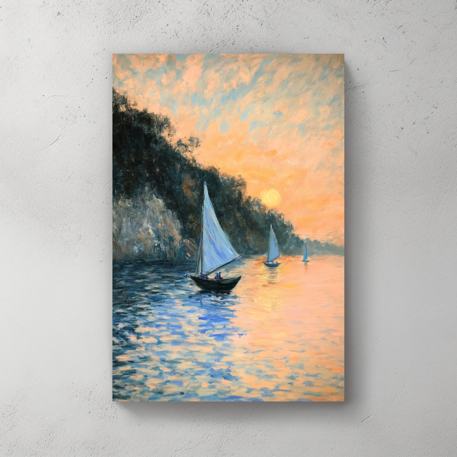 Sailboats in the Golden Hour #1575 Canvas Wall Art & Metal Prints