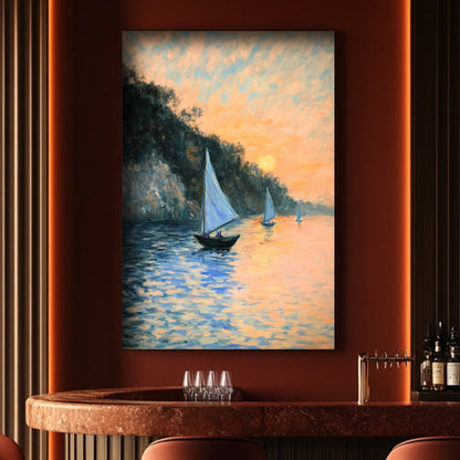 Sailboats in the Golden Hour #1575 Canvas Wall Art & Metal Prints