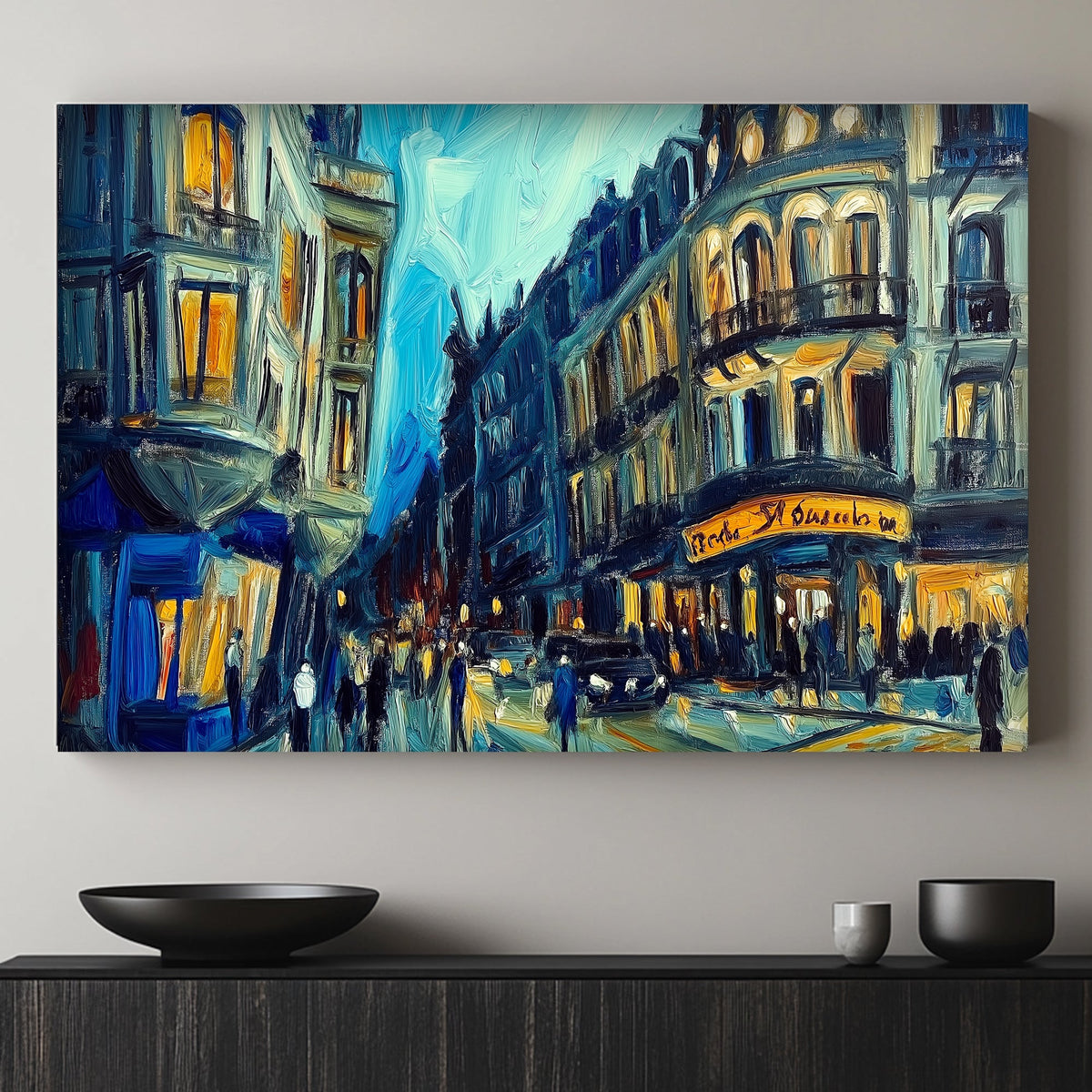 Impressionist urban scene wall decor