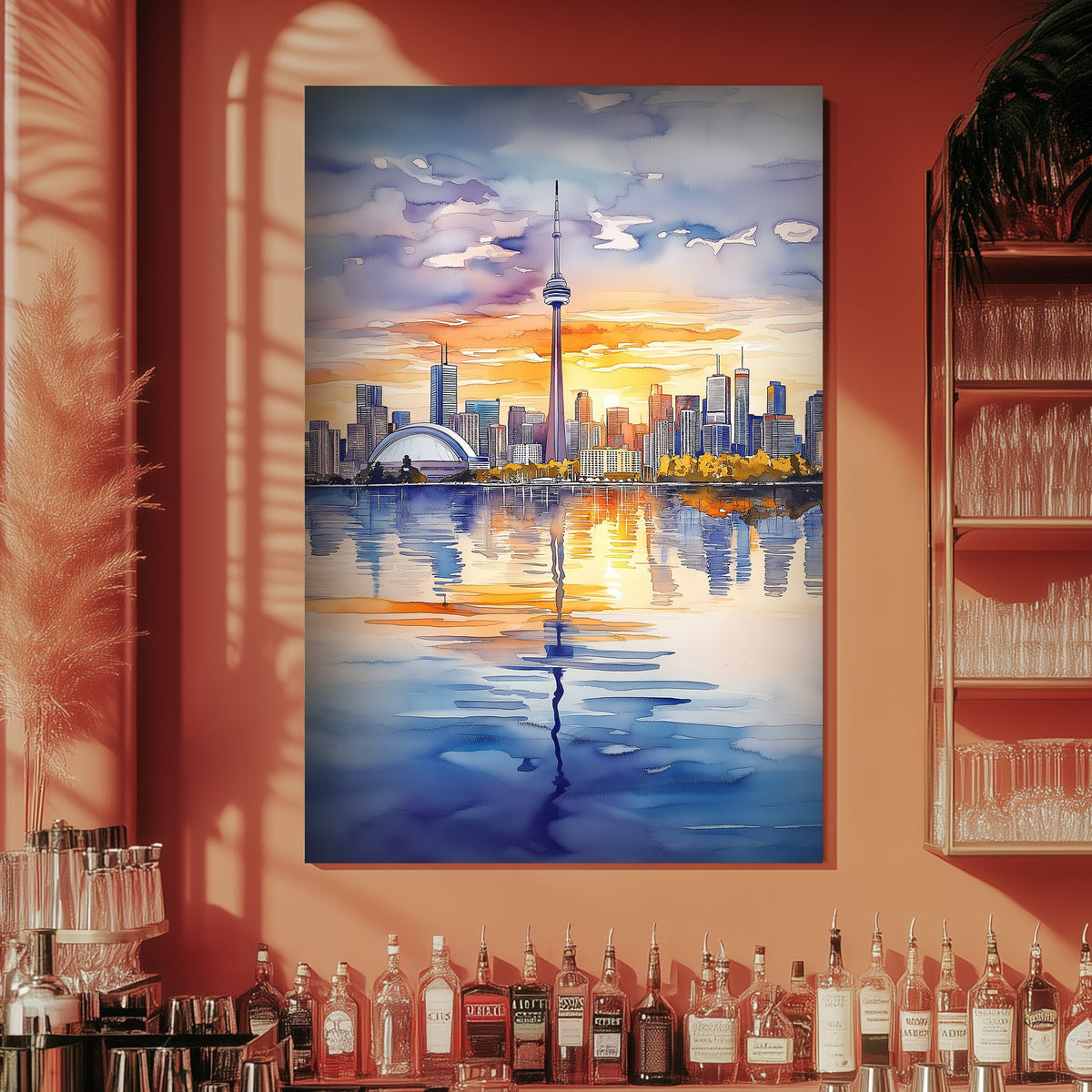 Toronto skyline at sunset wall art print
