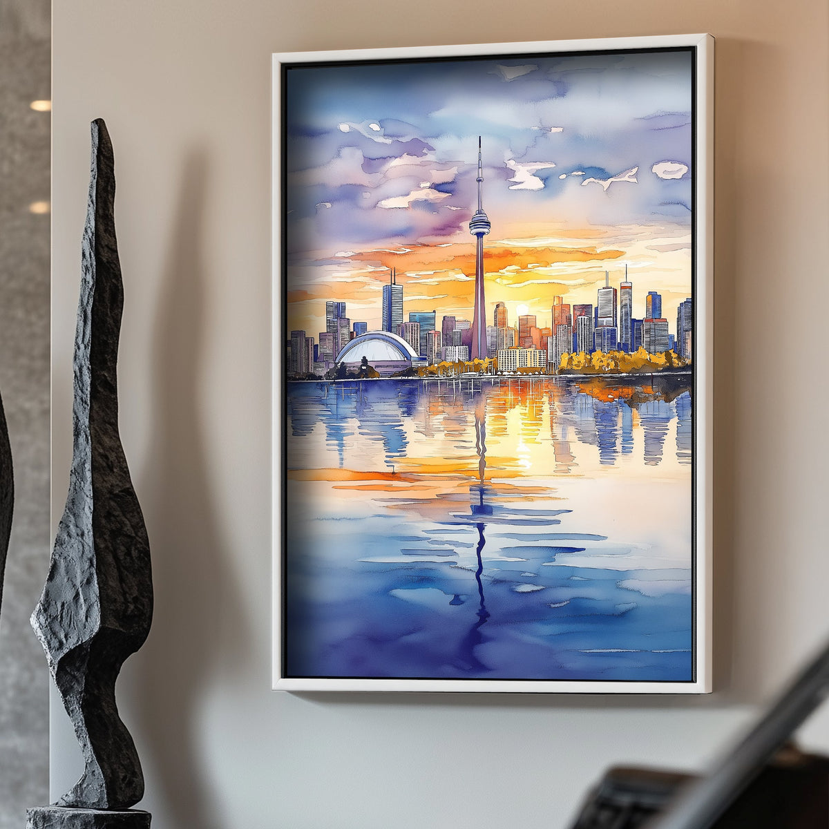 Toronto skyline at sunset wall art print