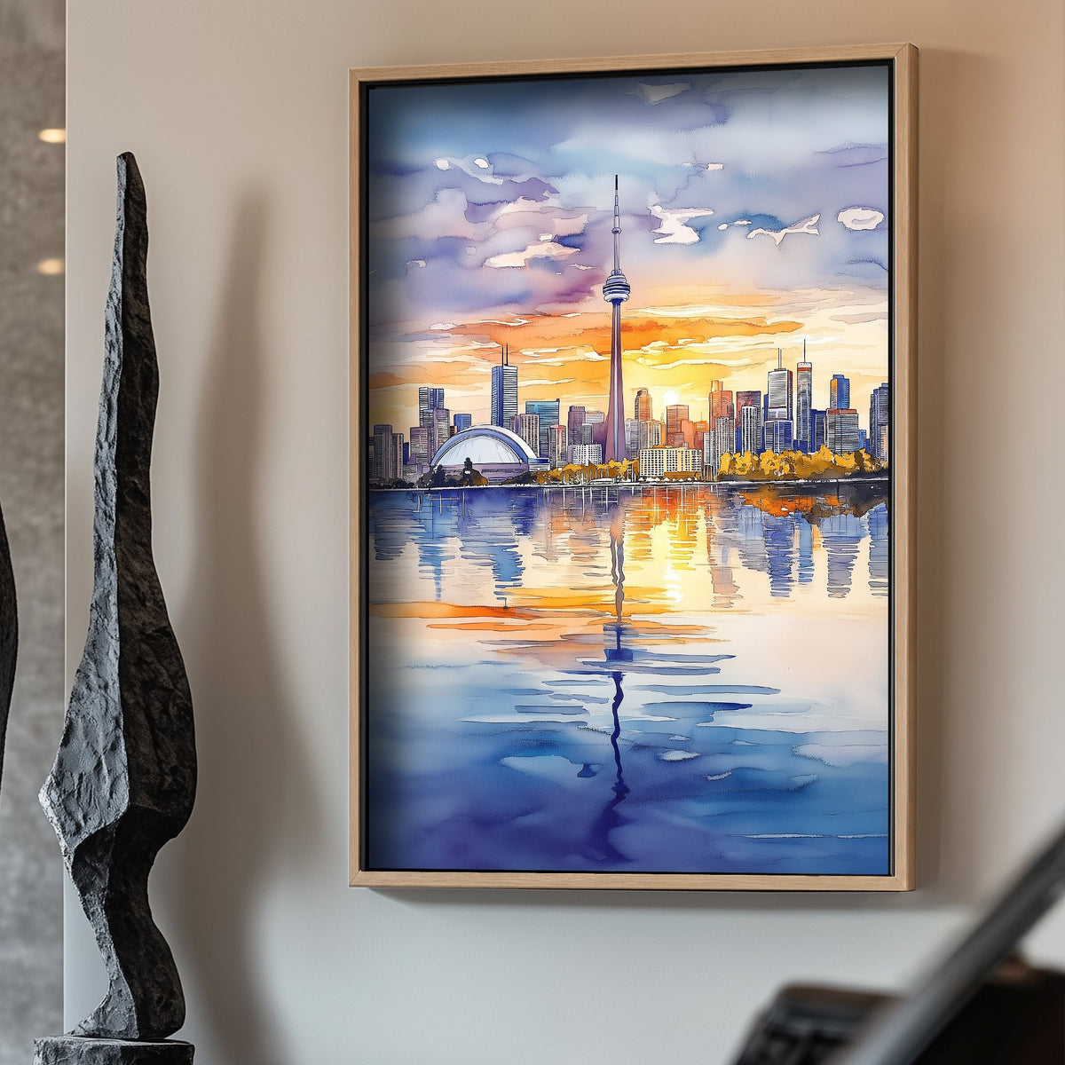 Toronto skyline at sunset wall art print