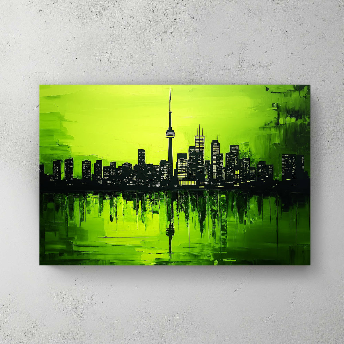 Toronto skyline green background wall art print