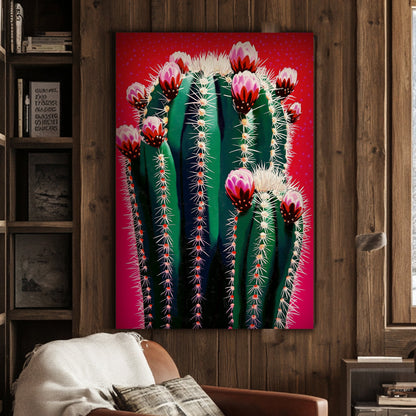 Cactus Bloom Burst #1580 Canvas Wall Art & Metal Prints