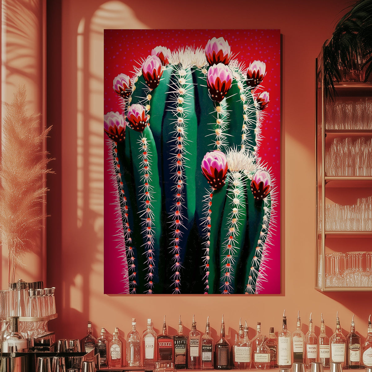 Modern cactus photograph wall art print