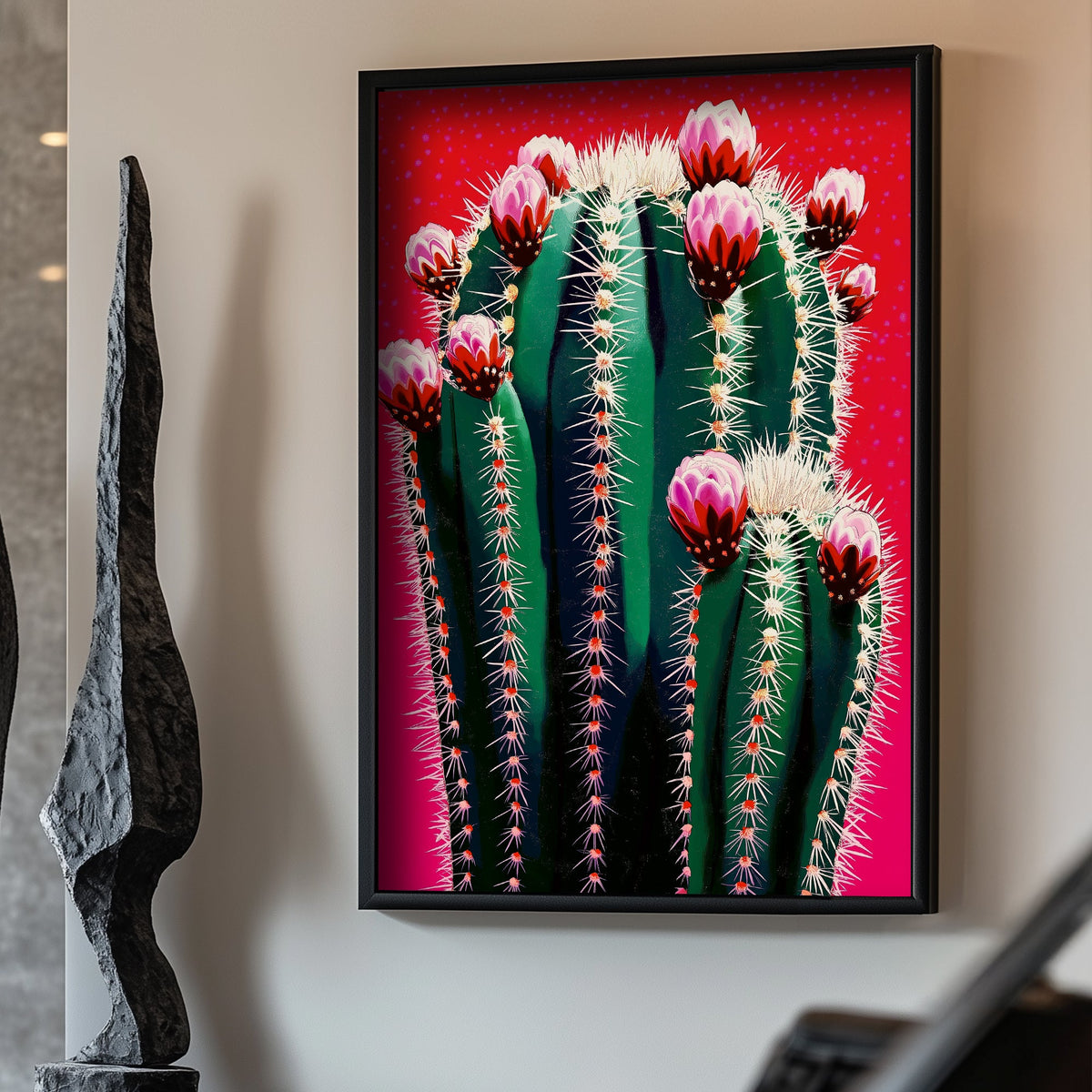 Modern cactus photograph wall art print