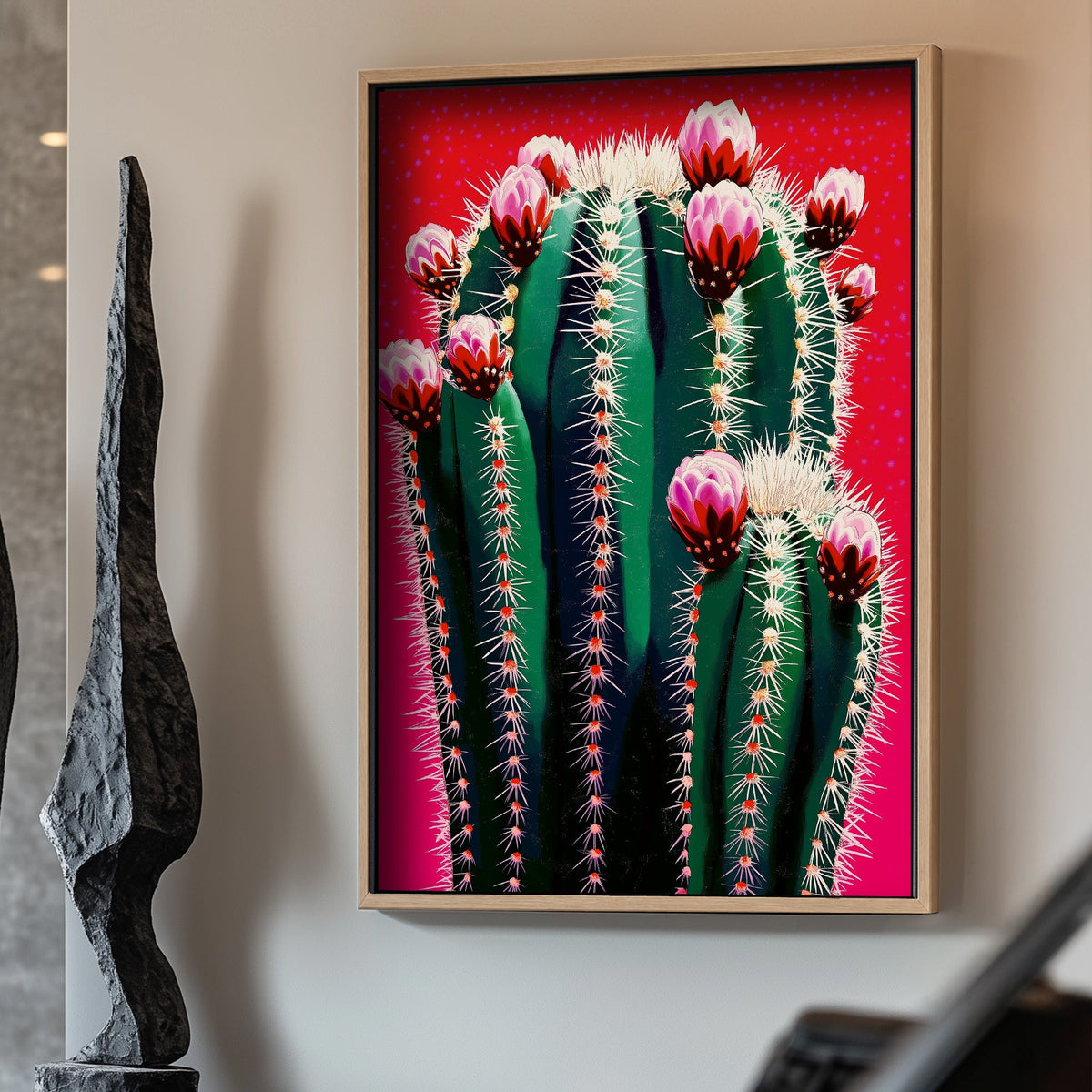Modern cactus photograph wall art print
